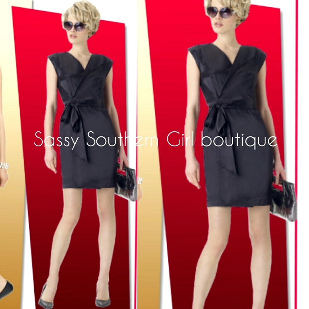 🆕⭐ Spiegel Black satin wrap dress